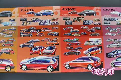 歴代シビックの「開発前デザインスケッチ」