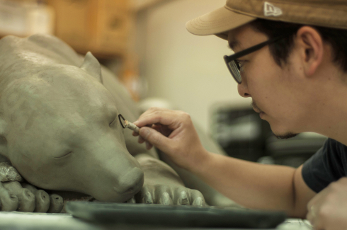 犬の造型スーツ