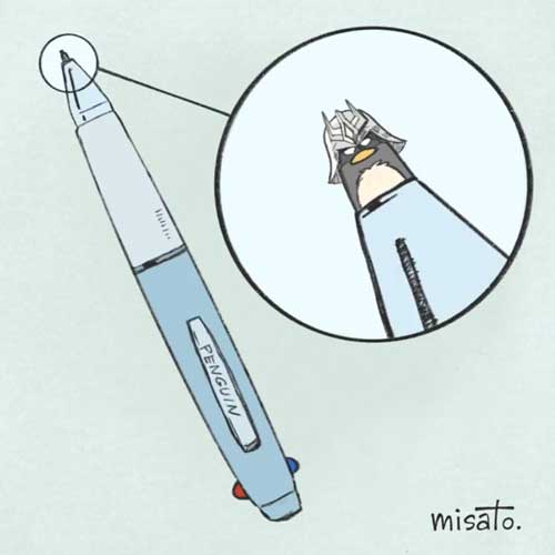 多機能ペン ペンギン シャーボ シャーペン シャア アズナブル イラスト 動画