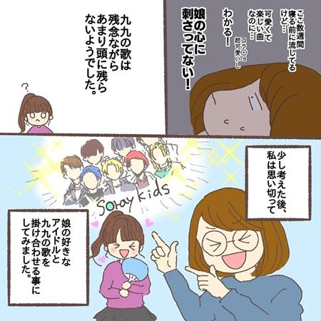 漫画 エッセイ漫画 子育て漫画 オタク Stray Kids ストレイキッズ 九九 2年生 勉強