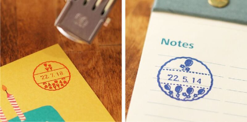 アデリアレトロモチーフ日付印＆スタンプセット