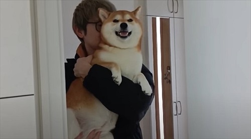 フミさんに抱っこされるQちゃん