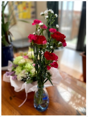 長男夫婦から北斗晶に贈られたカーネーション