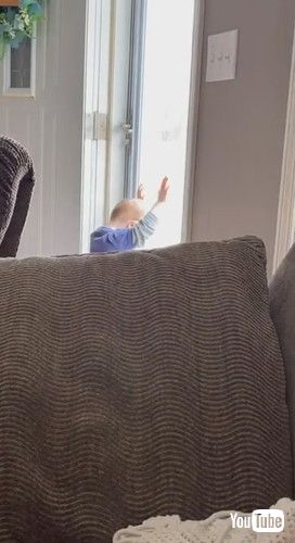 「Kiddo Has a Hilarious Reaction to Mom Not Letting Him Outside || ViralHog」