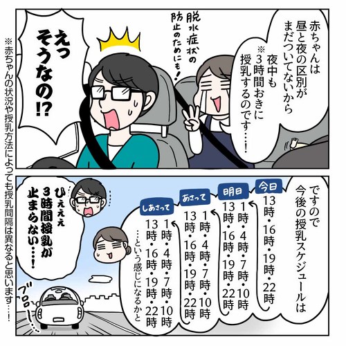 3時間授乳に奮闘中