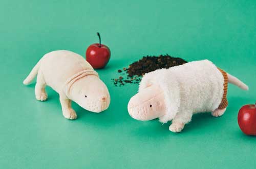 服を着た ハダカデバネズミ 着衣デバネズミ ぬいぐるみ フェリシモ アトア