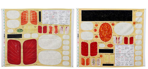 ユザワヤのすし柄プリント布