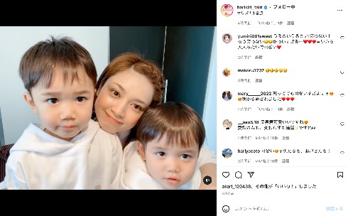 長友佑都と平愛梨の長男と次男