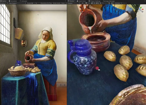 名画「牛乳を注ぐ女」を3Dモデル化してみたら……？ 高度なCG動画