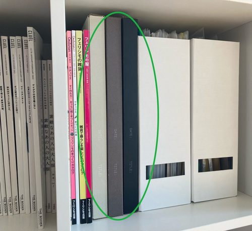 本棚にたてかけたイメージ