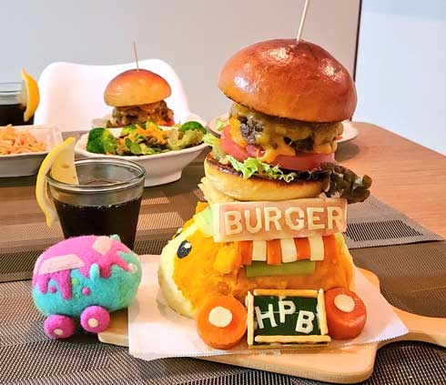 夫 手作り モルカー ハンバーガー