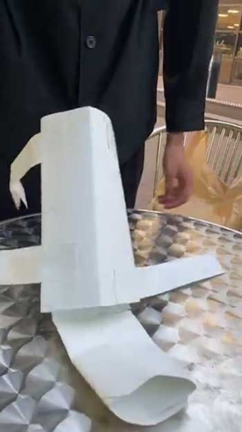 図工 授業 8秒 作った アルパカ 紙