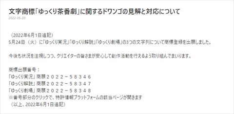 ゆっくり 商標