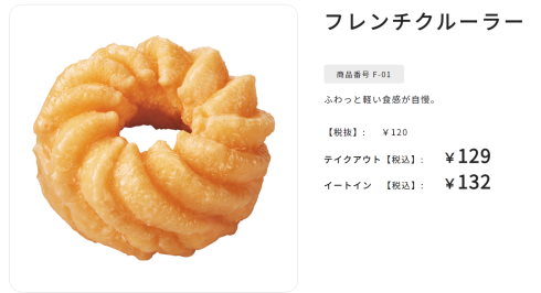 1982年のミスタードーナツのレシート