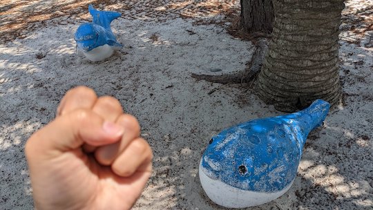 「ぬい撮り」したかったけれど、ぬいぐるみながいので拳を代用