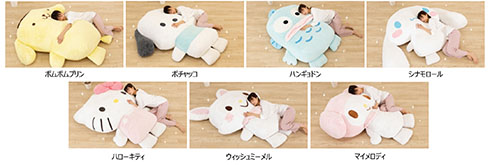 「ポムポムプリン」「ポチャッコ」「ハンギョドン」「シナモロール」「ハローキティ」「ウィッシュミーメル」「マイメロディ」