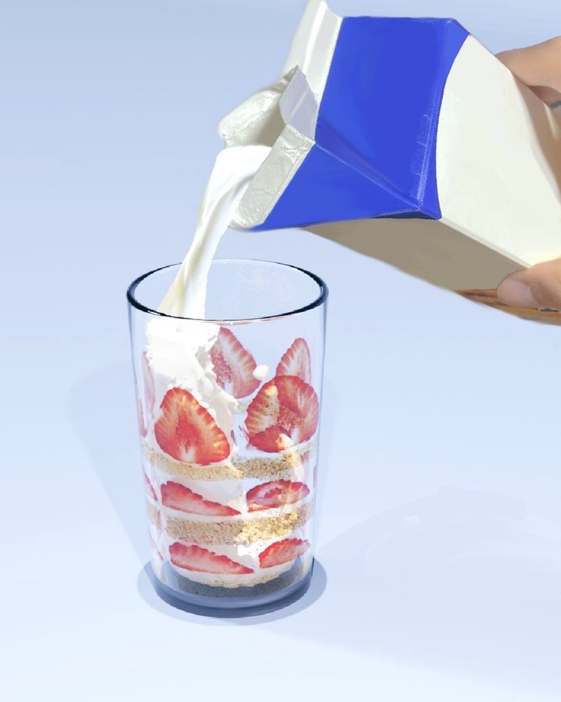 甘いもの欲求を“牛乳一杯”で抑え込めるグラスがナイスアイデア！　注ぐと見た目があま〜〜く変身