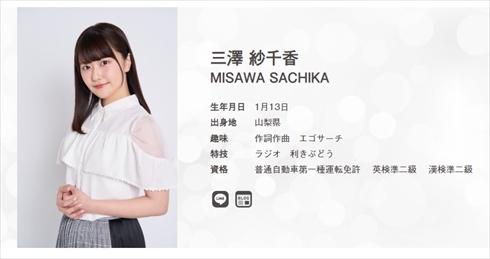 声優の三澤紗千香