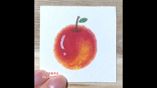 りんごの水彩画