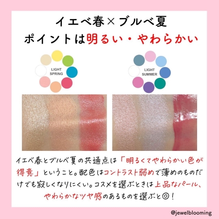 イエベ春×ブルべ夏の共通点の画像