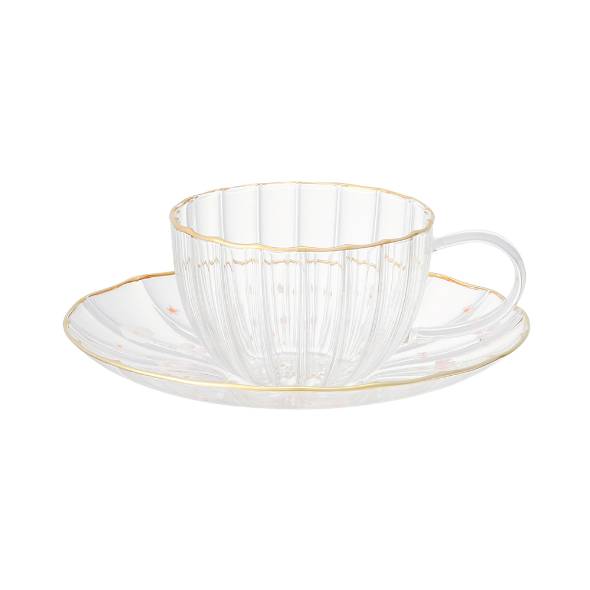 ガラスカップ＆ソーサー／ホワイト（2200円）