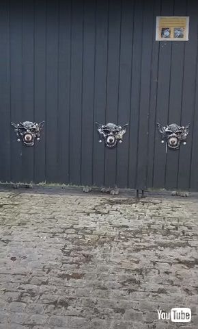 3匹ならんだマスク犬