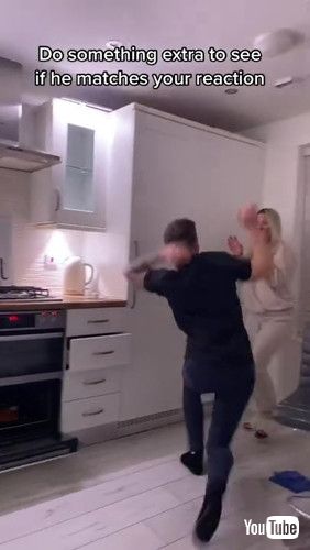 「Husband Has a Hilarious Reaction to Wife Pretending Something is on Him || ViralHog」