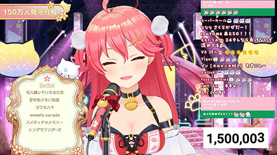 さくらみこYouTubeチャンネル登録者150万人達成