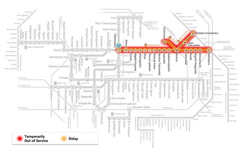 西武池袋線7月8日10時現在の運行状況