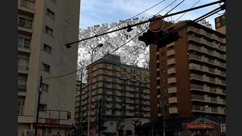 アルミ箔で包めるブラシを空に使ったところ