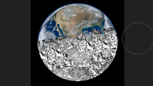 アルミ箔で包めるブラシを地球に使ったところ