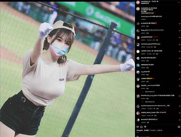 「楽天ガールズ」所属の熊霓（ション・ニー）