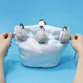 フェリシモ ギュッと集まってあったまる ペンギン きんちゃく