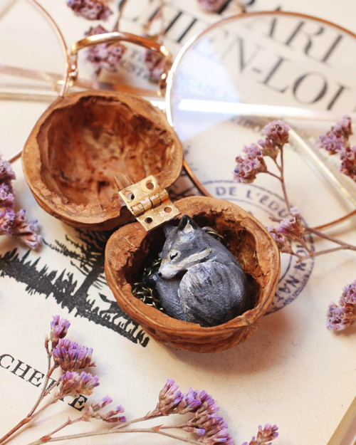 クルミの中の小さな動物