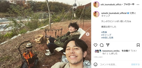 キャンプを楽しむ妻夫木聡の兄・晋也
