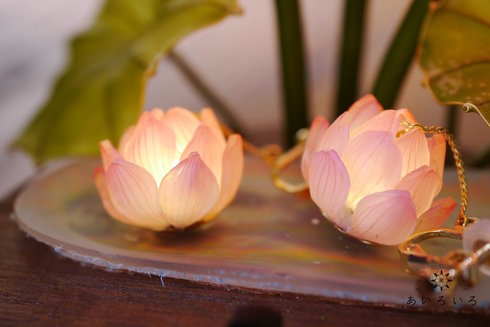 プラバンお花ランプ 耳飾り