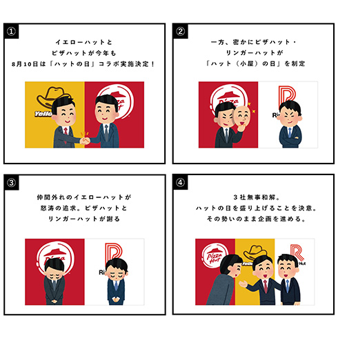 リンガーハット参戦！　8月10日“ハットの日”にハット企業の社長が集結してハット首脳会談を実施