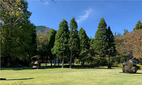 木々のすき間から顔を出す巨大ピンク猫　彫刻の森美術館がデカくてかわいいインスタレーションを展示開始