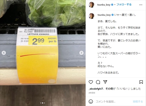 ハワイの物価に驚くつんく♂