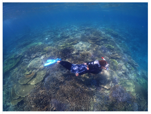 辻希美と杉浦太陽が沖縄県宮古島へ家族旅行でシュノーケリング