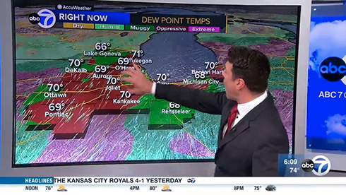 お天気キャスターの手がディスプレイに触れると……？　タッチ操作に気付いて無邪気にはしゃぐ様子がほほえましい