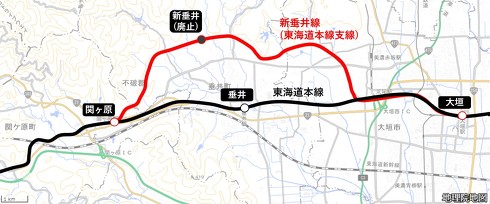 新垂井線のルート
