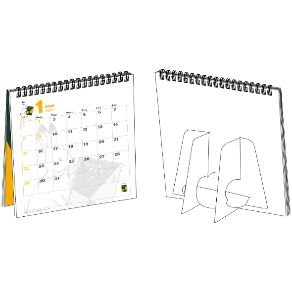 図案スケッチカレンダーは卓上カレンダーにも