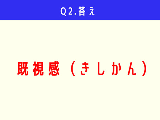 Q2正解：既視感（きしかん）