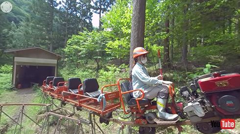 森林整備用のモノレール