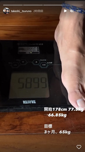 体重計に乗るつるの剛士