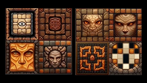 AIに書いてもらったダンジョンのタイル・目や顔があるタイル