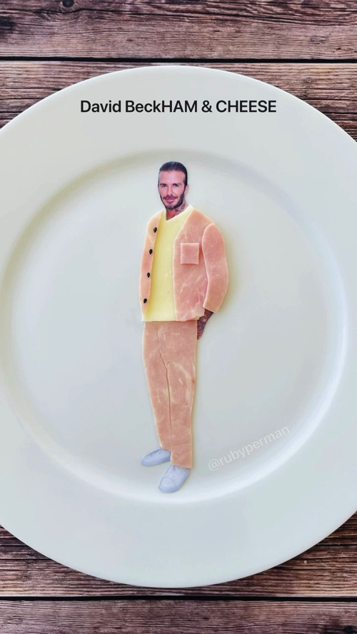 セレブの洋服を食品で再現