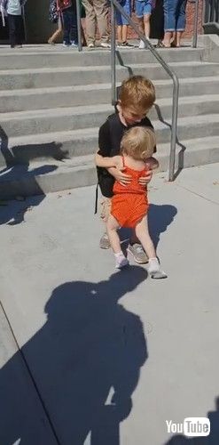 「Baby Sister is Overjoyed When She See's Brother After School || ViralHog」