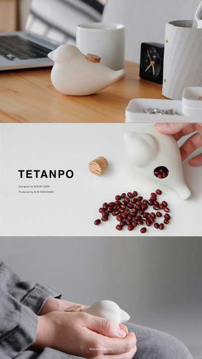 TETANPO 小鳥 陶器 ハンドウォーマー レンジで温める 小豆 鳥さん